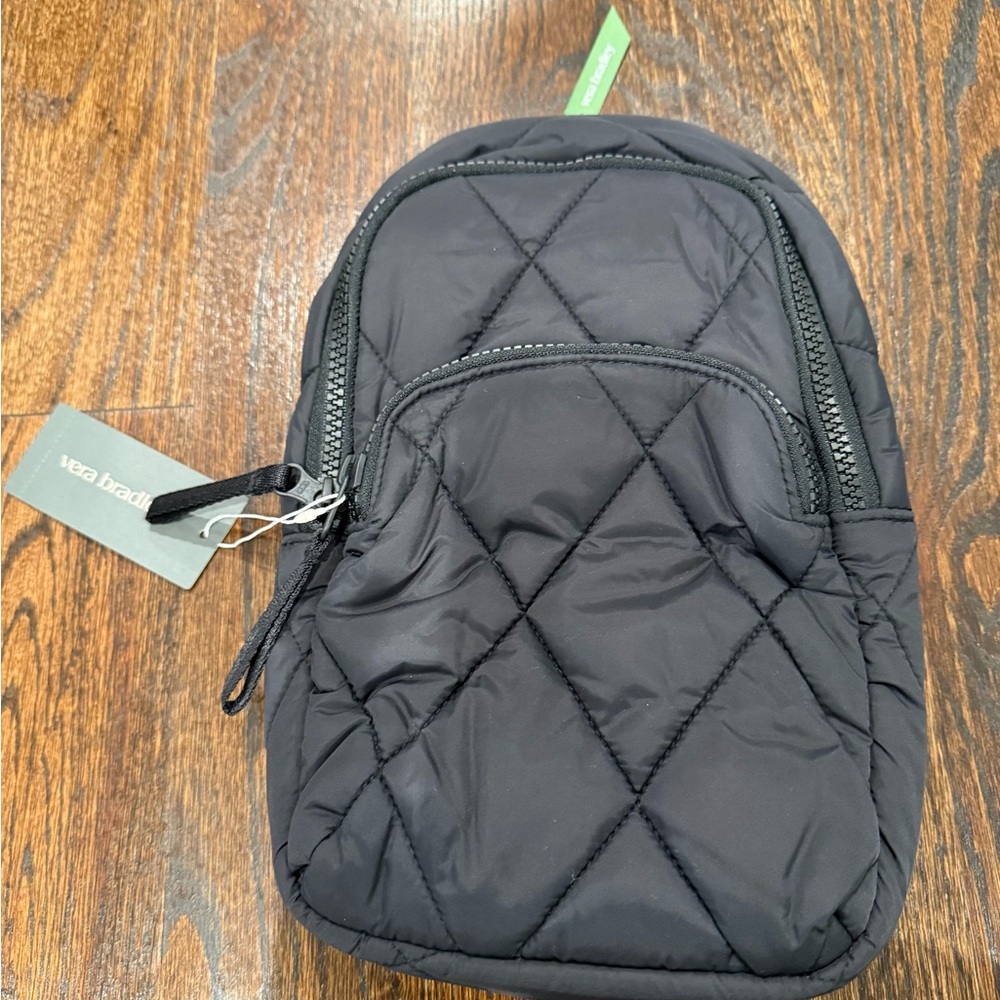 Vera Bradley Lorman Sling Black Quilted Backpack